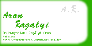 aron ragalyi business card