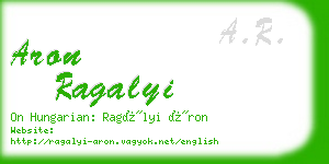 aron ragalyi business card